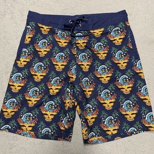 Section 119 Grateful Dead Board Shorts Mens 30 Swim Trunks Steal Your Face Tiki